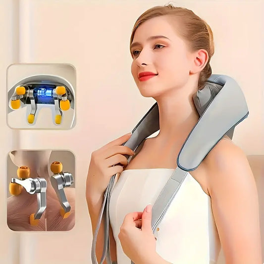 Electric Neck Massager, Portable Smart Cervical Massage-Grey